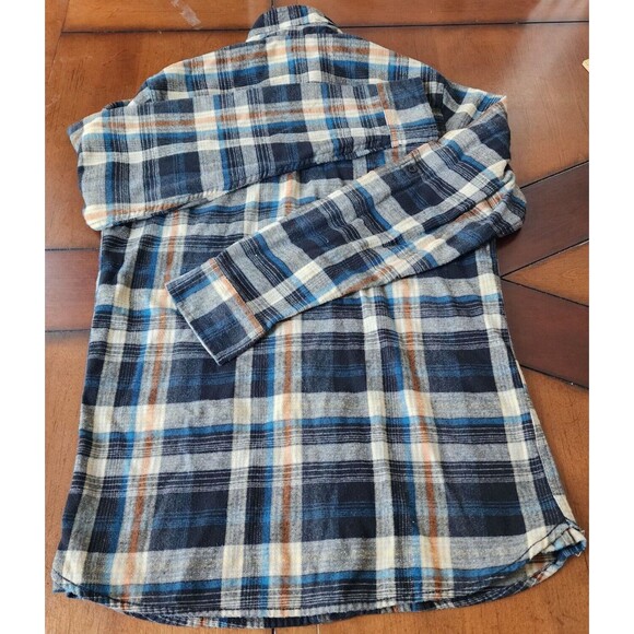 Burnside Flannel Long Sleeve Button Down Plaid Men Shirt Size S - Picture 12 of 13
